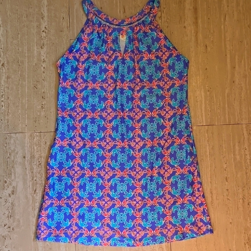 Spunkwear Charleston Anchor Print Leisure Dress/Bathing Suit Cover-Up